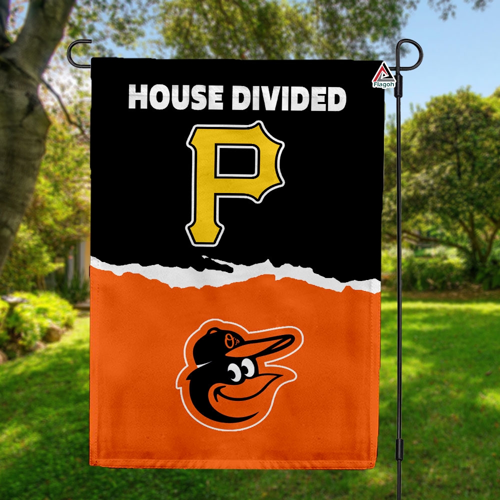 Pirates vs Orioles House Divided Flag, MLB House Divided Flag