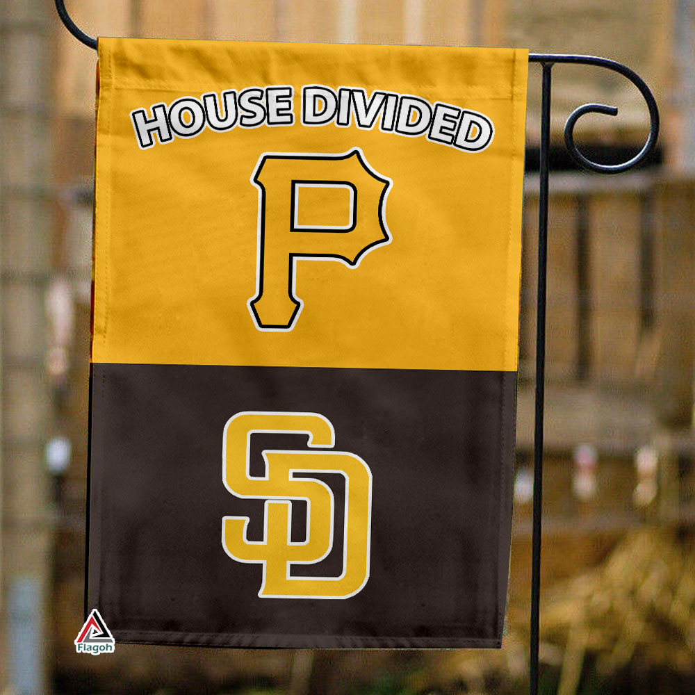 Pirates vs Padres House Divided Flag, MLB House Divided Flag