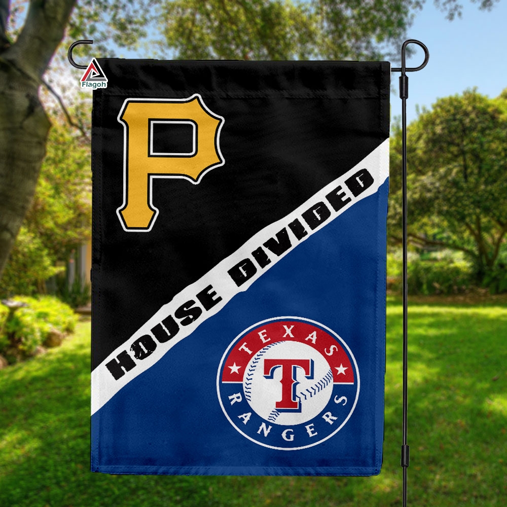 Pirates vs Rangers House Divided Flag, MLB House Divided Flag