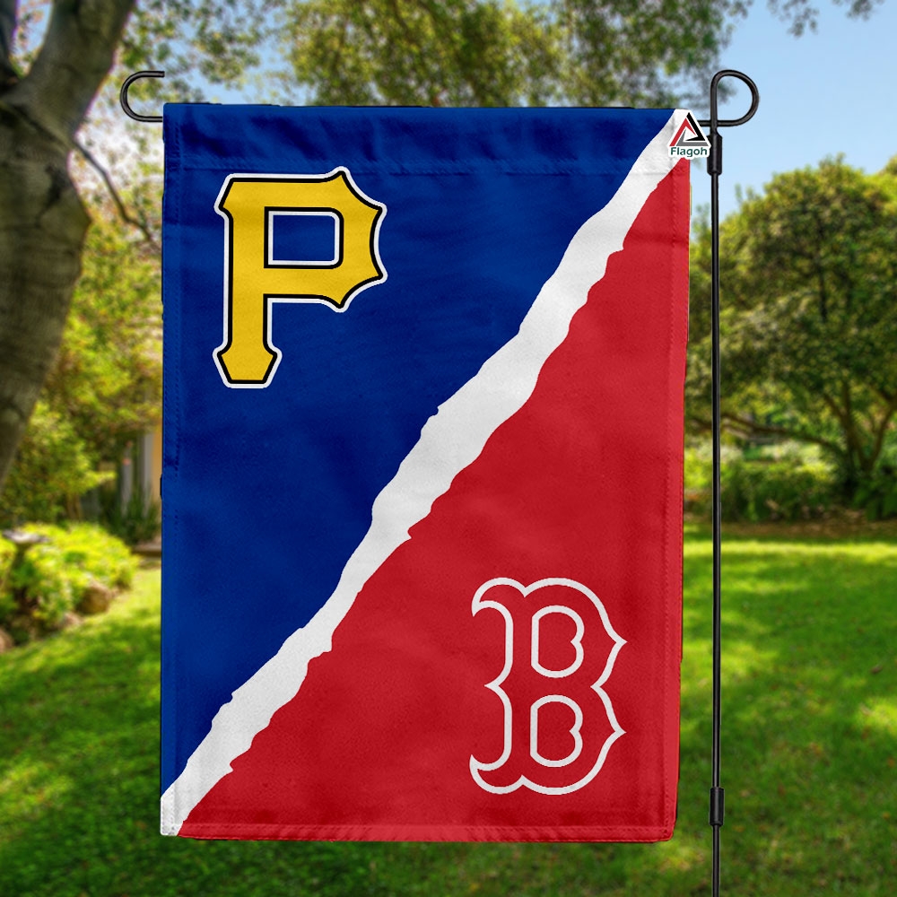 Pirates vs Red Sox House Divided Flag, MLB House Divided Flag