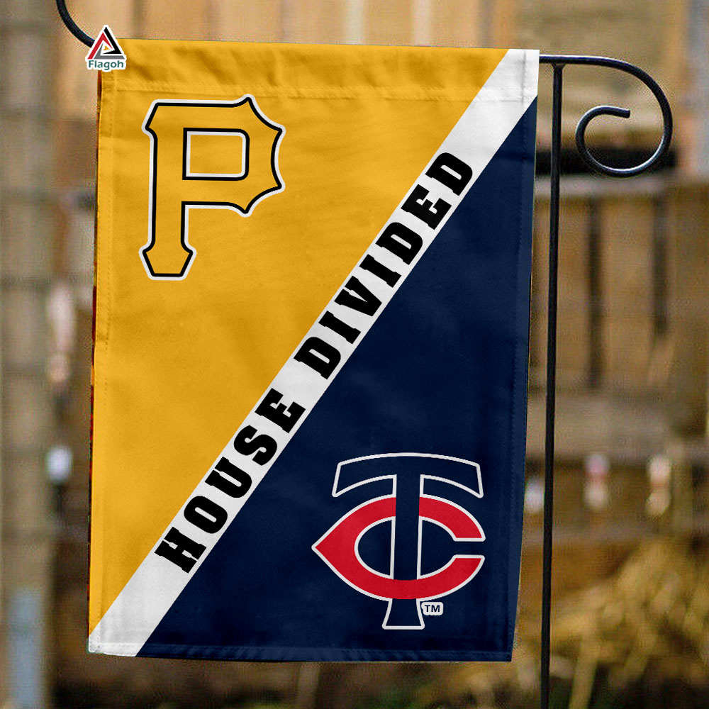Pirates vs Twins House Divided Flag, MLB House Divided Flag