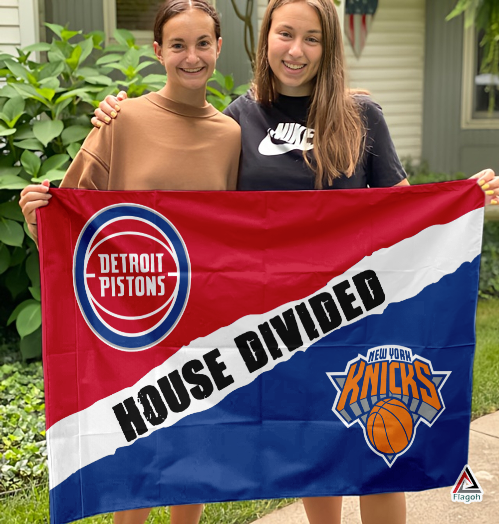 Pistons vs Knicks House Divided Flag, NBA House Divided Flag - Image 3