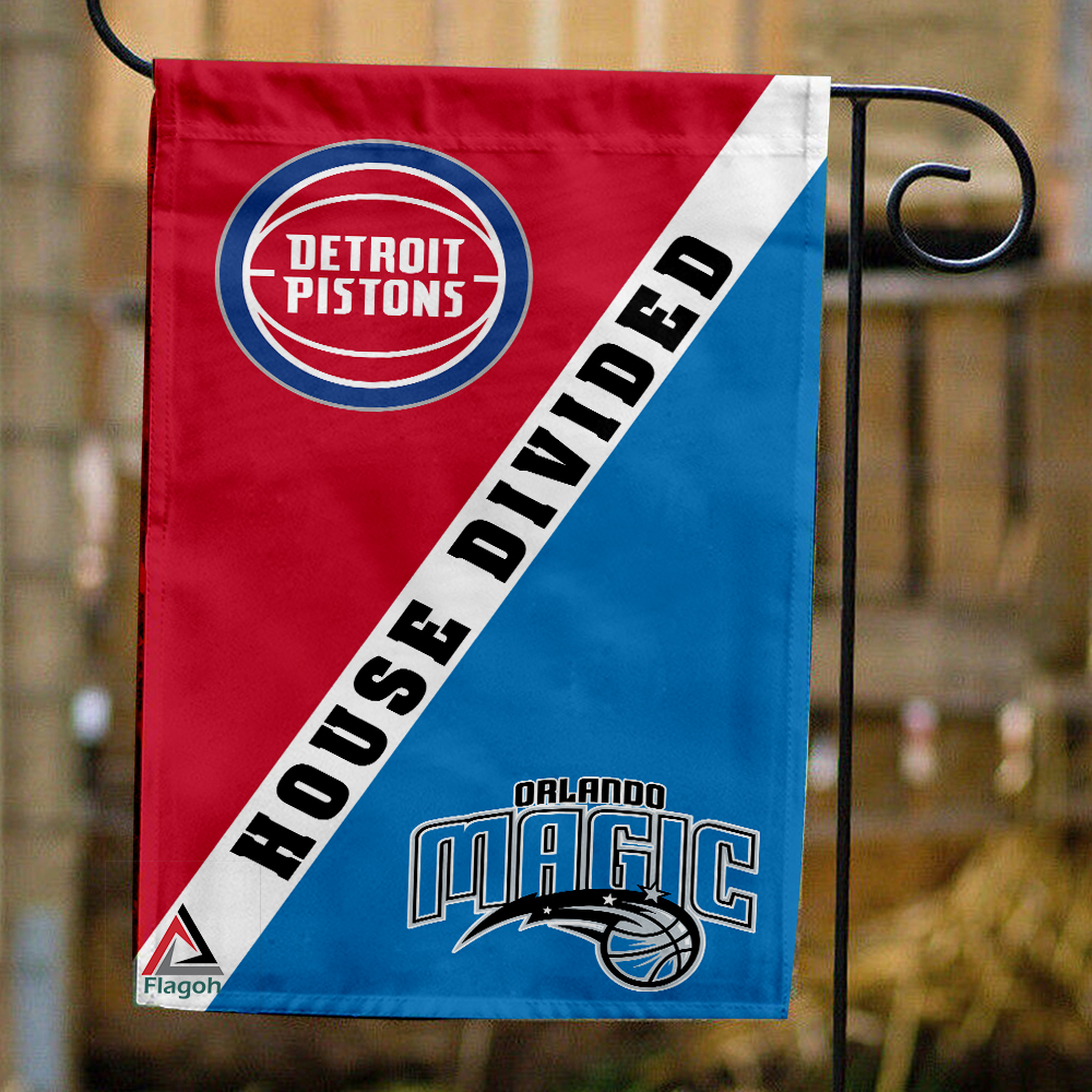 Pistons vs Magic House Divided Flag, NBA House Divided Flag