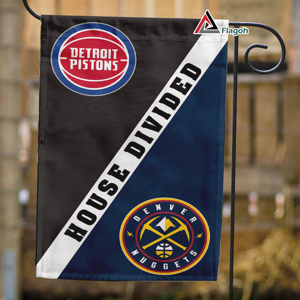 Pistons vs Nuggets House Divided Flag, NBA House Divided Flag