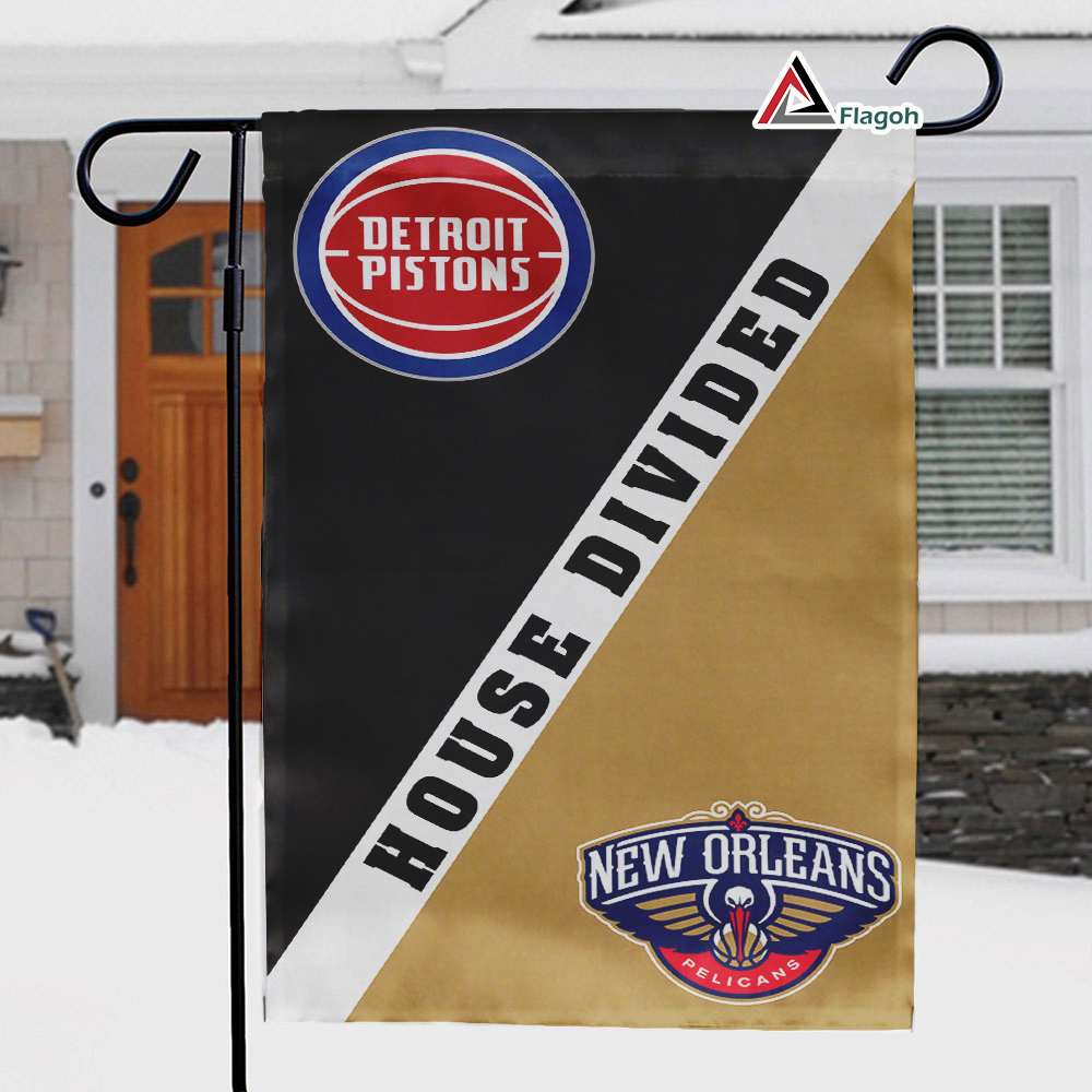 Pistons vs Pelicans House Divided Flag, NBA House Divided Flag - Image 4