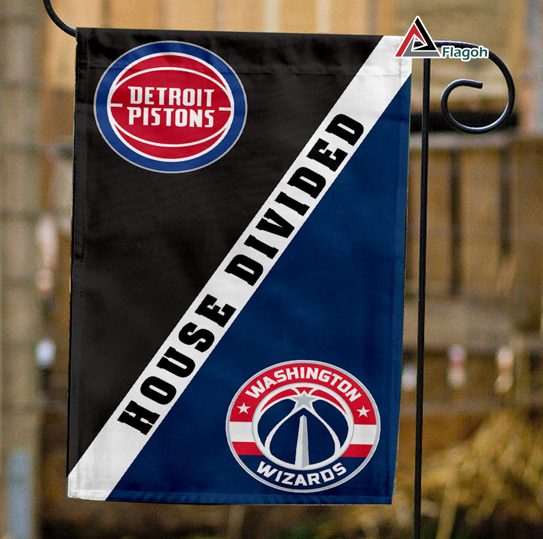 Pistons vs Wizards House Divided Flag, NBA House Divided Flag