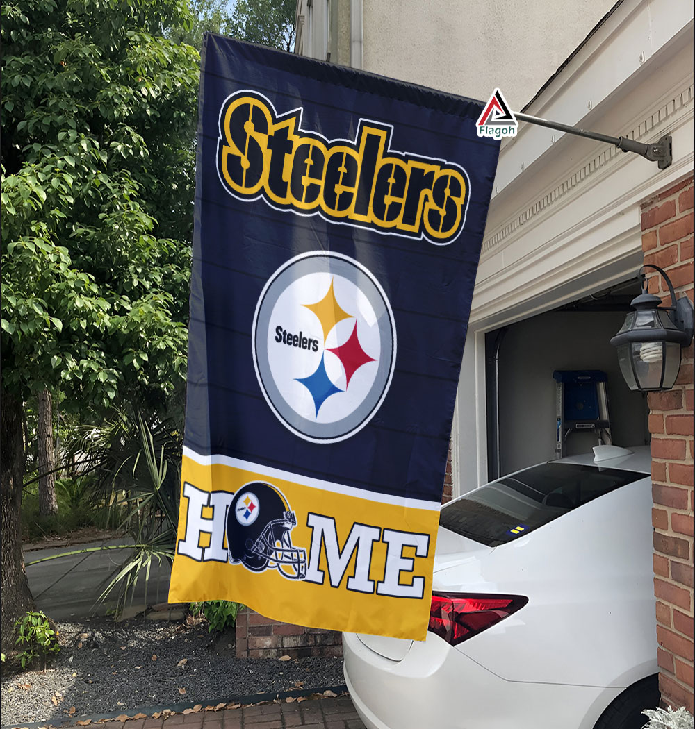 Pittsburgh Steelers Football Flag, Steely McBeam Mascot Personalized Football Fan Welcome Flags, Custom Family Name NFL Decor - Image 3