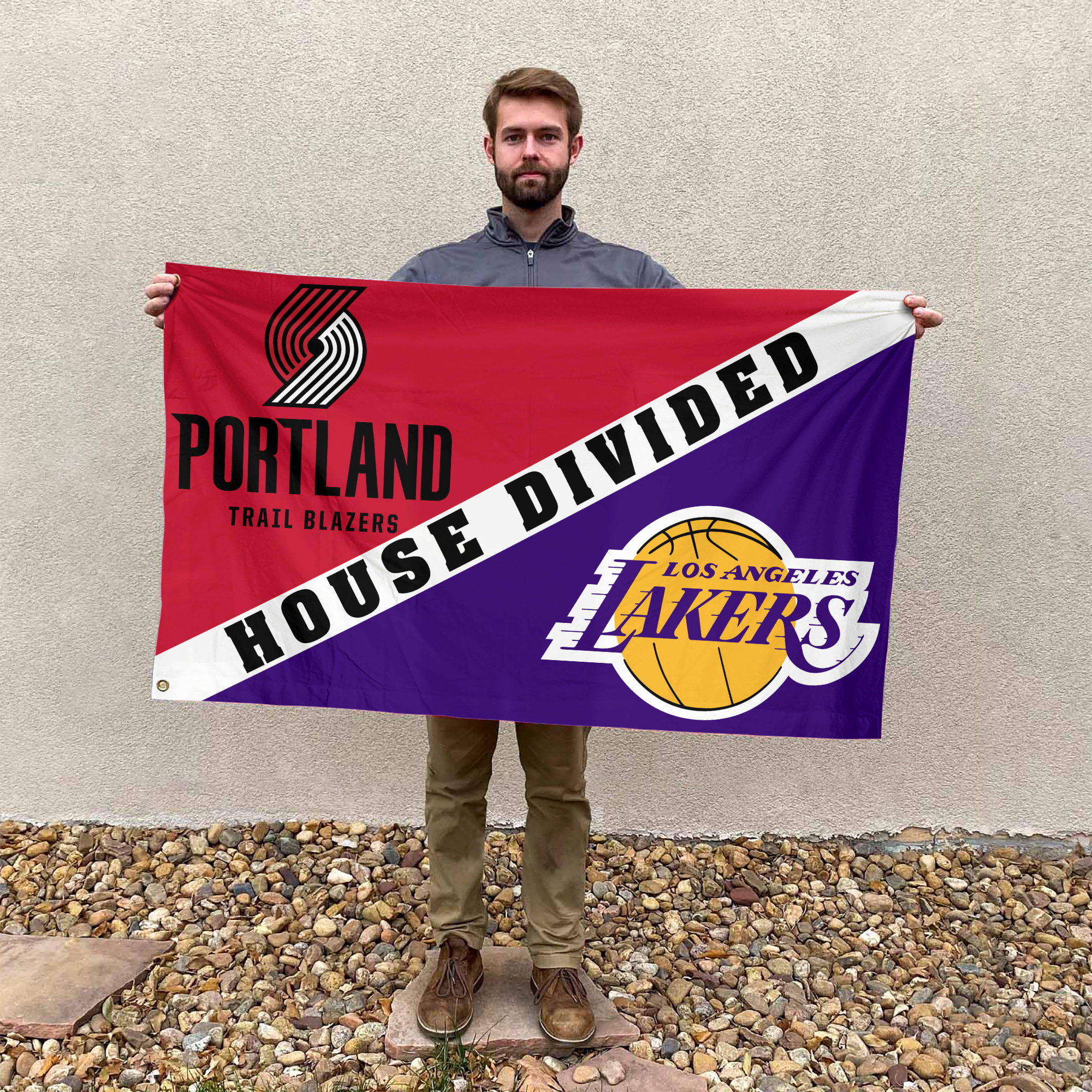 Portland vs Los Angeles House Divided Flag, NBA House Divided Flag - Image 3