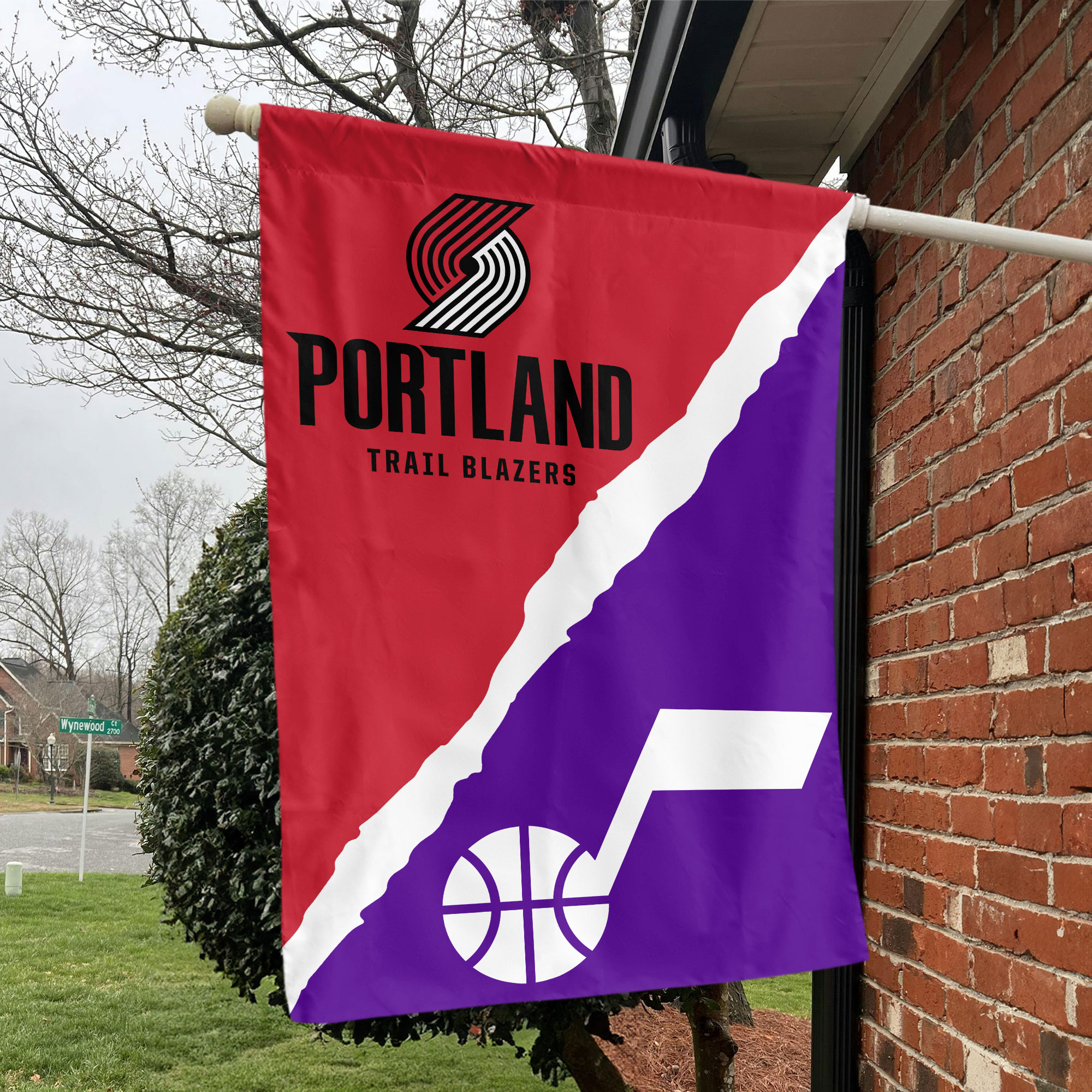Portland vs Utah House Divided Flag, NBA House Divided Flag