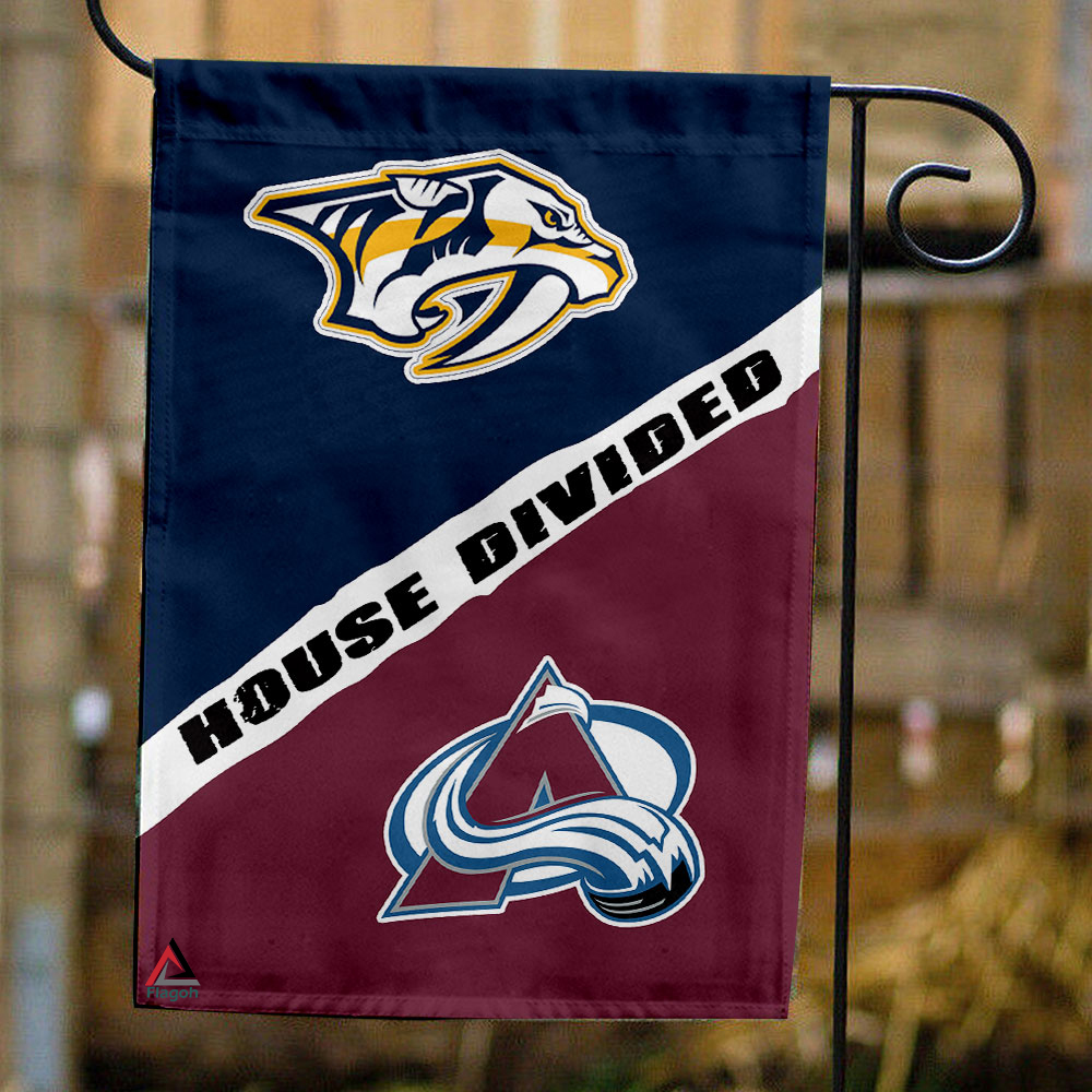Predators vs Avalanche House Divided Flag, NHL House Divided Flag