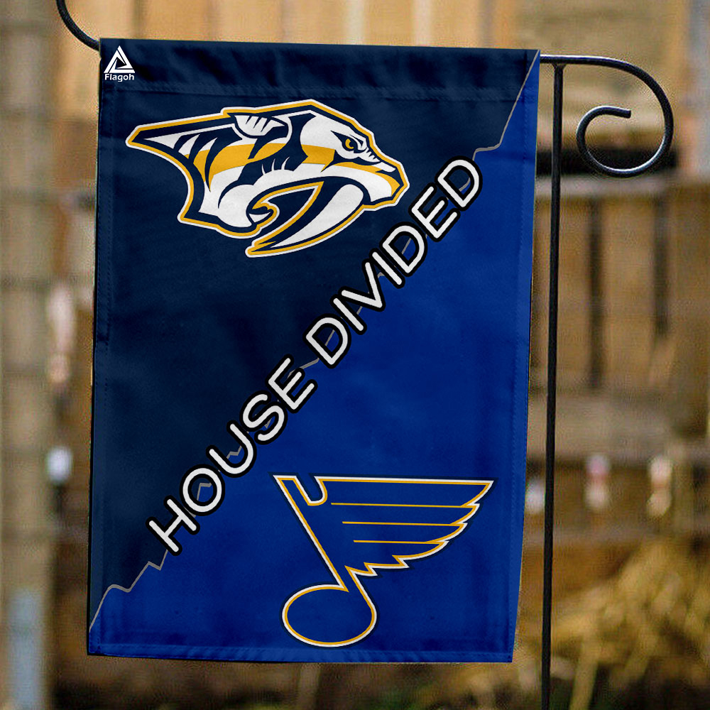Predators vs Blues House Divided Flag, NHL House Divided Flag