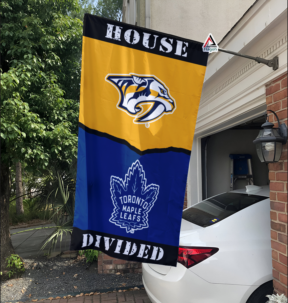 Predators vs Maple Leafs House Divided Flag, NHL House Divided Flag