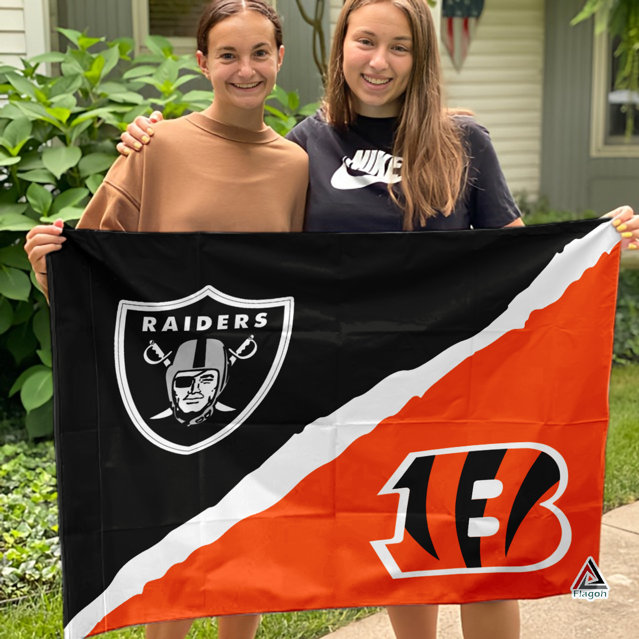 Raiders vs Bengals House Divided Flag, NFL House Divided Flag - Image 3
