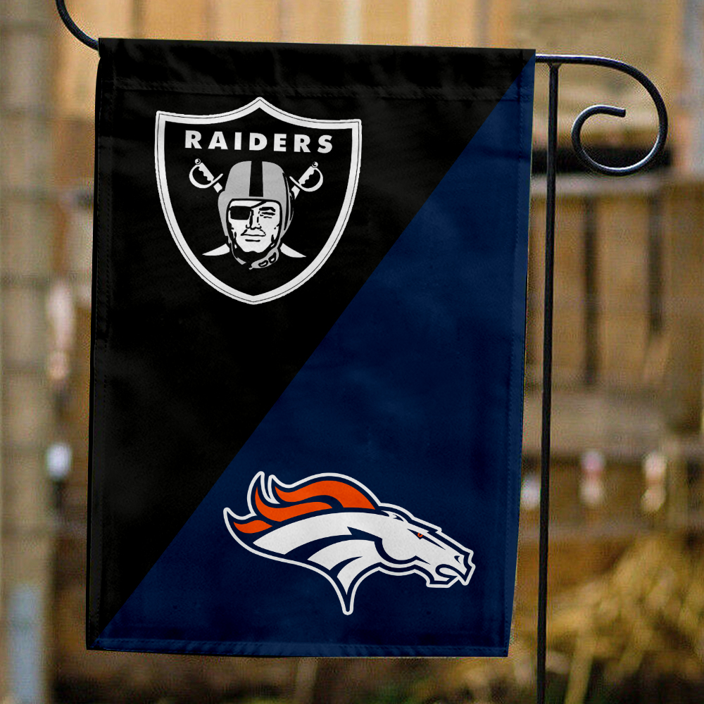 Raiders vs Broncos House Divided Flag, NFL House Divided Flag