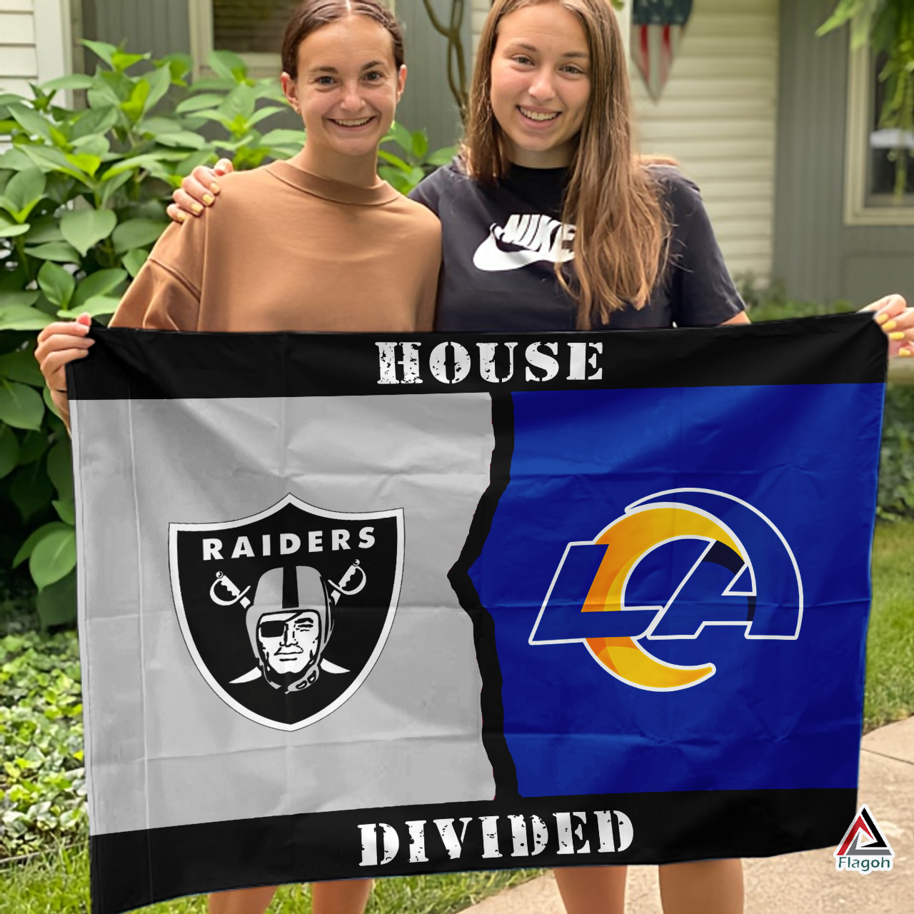 Raiders vs Rams House Divided Flag, NFL House Divided Flag - Image 3