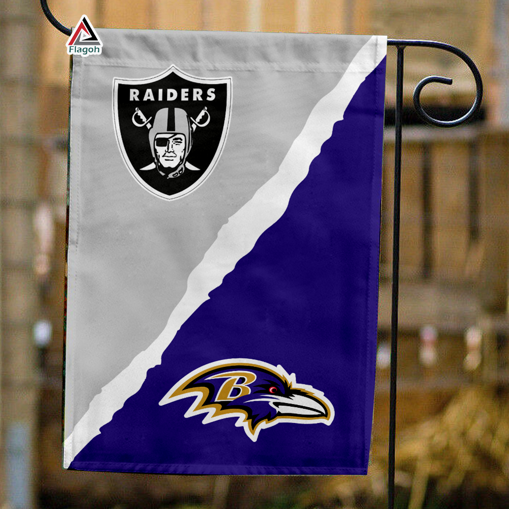 Raiders vs Ravens House Divided Flag, NFL House Divided Flag