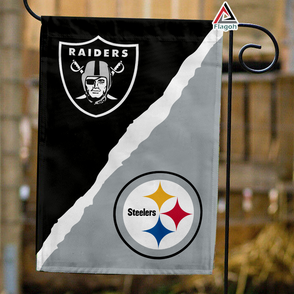 Raiders vs Steelers House Divided Flag, NFL House Divided Flag