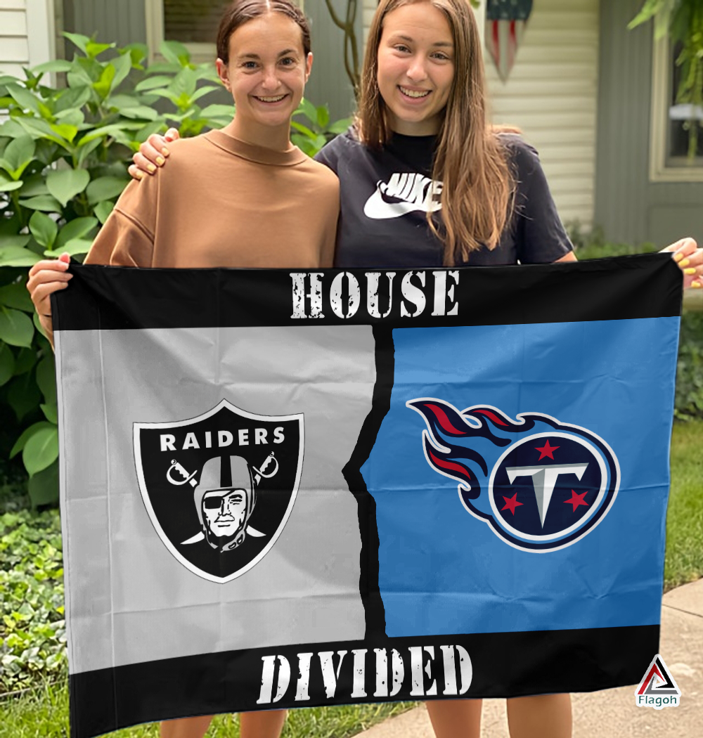 Raiders vs Titans House Divided Flag, NFL House Divided Flag - Image 3