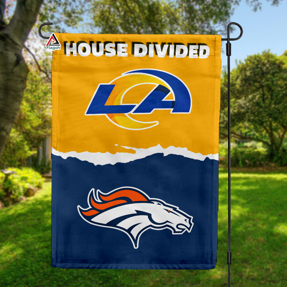Rams vs Broncos House Divided Flag, NFL House Divided Flag