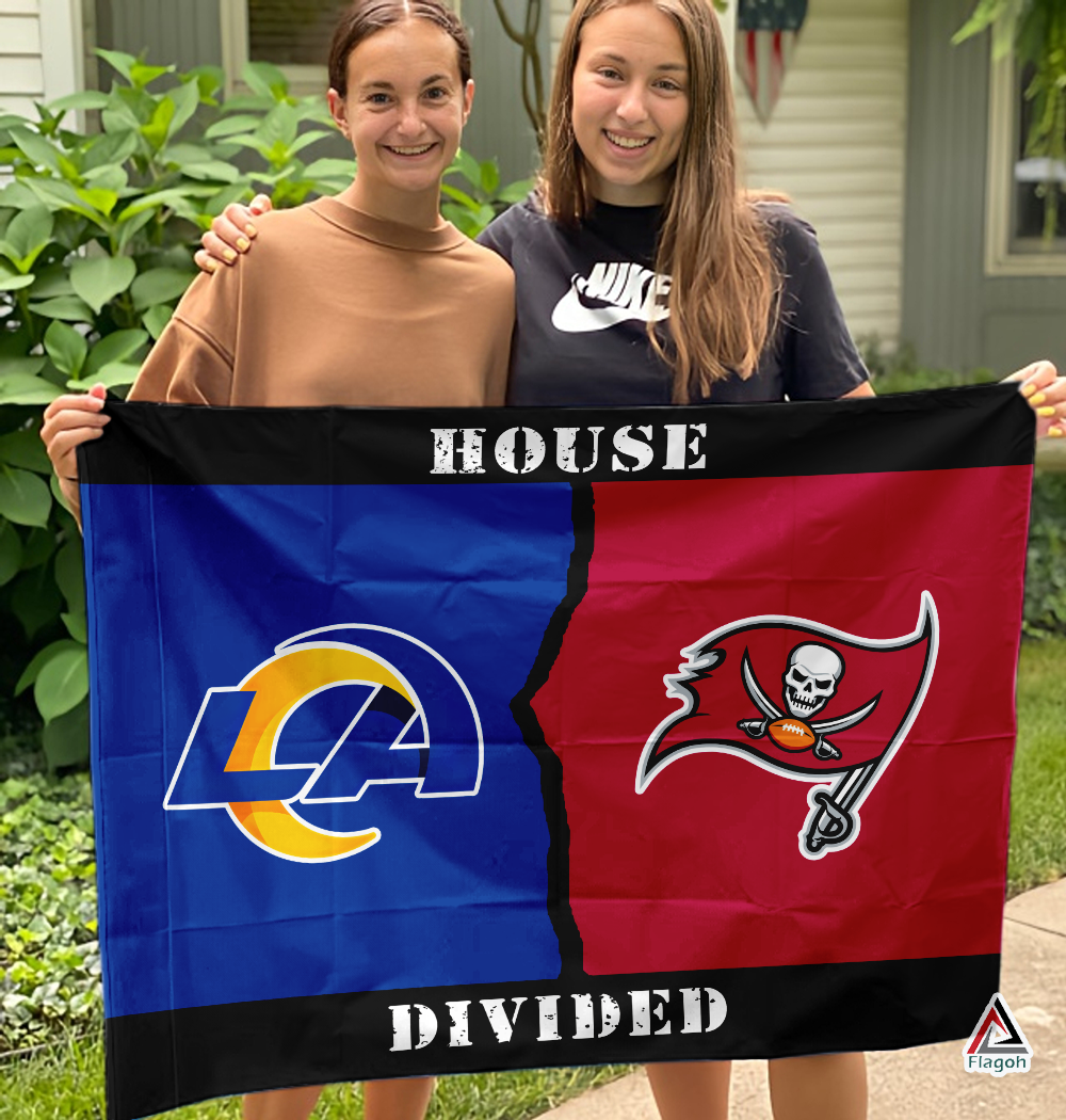 Rams vs Buccaneers House Divided Flag, NFL House Divided Flag - Image 3