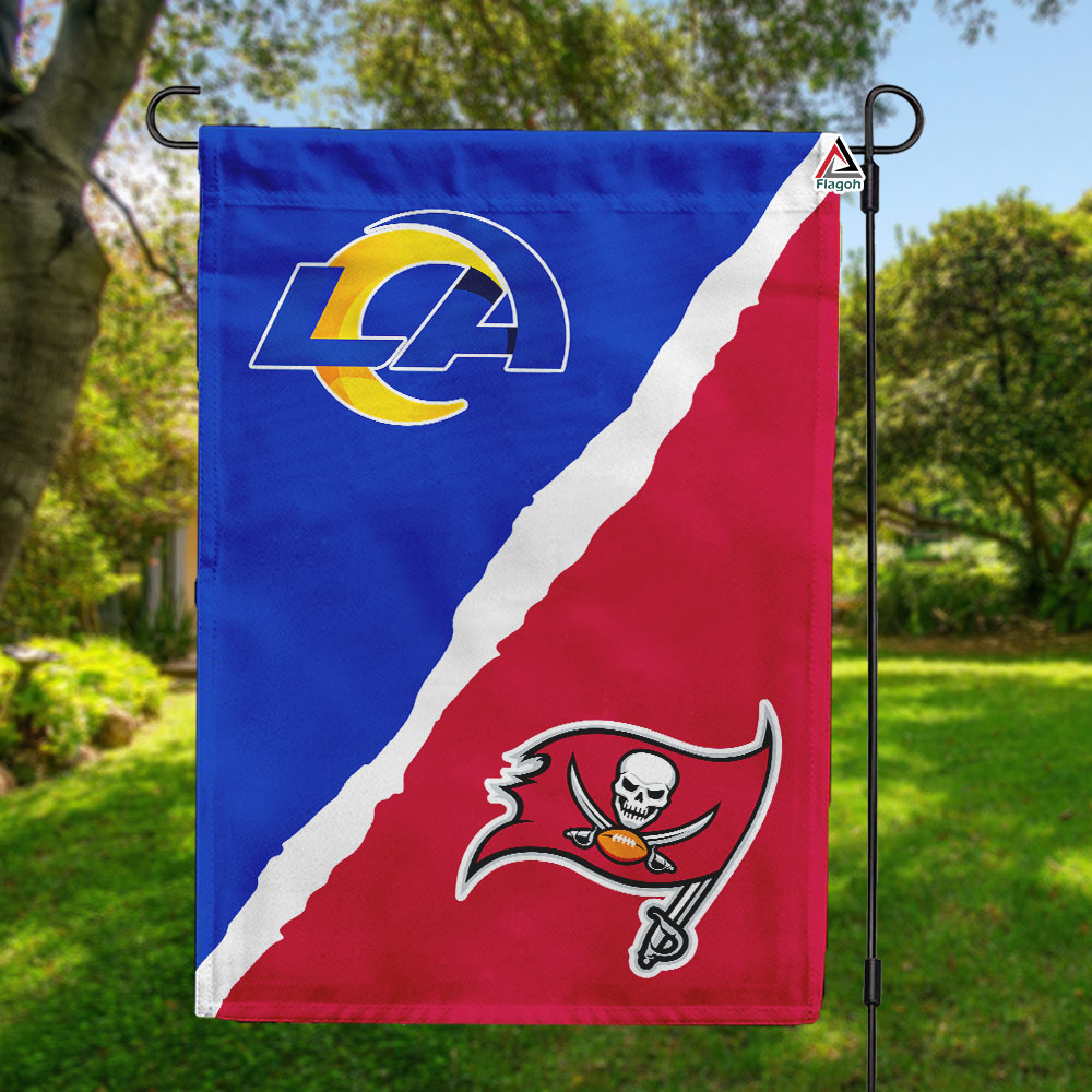 Rams vs Buccaneers House Divided Flag, NFL House Divided Flag
