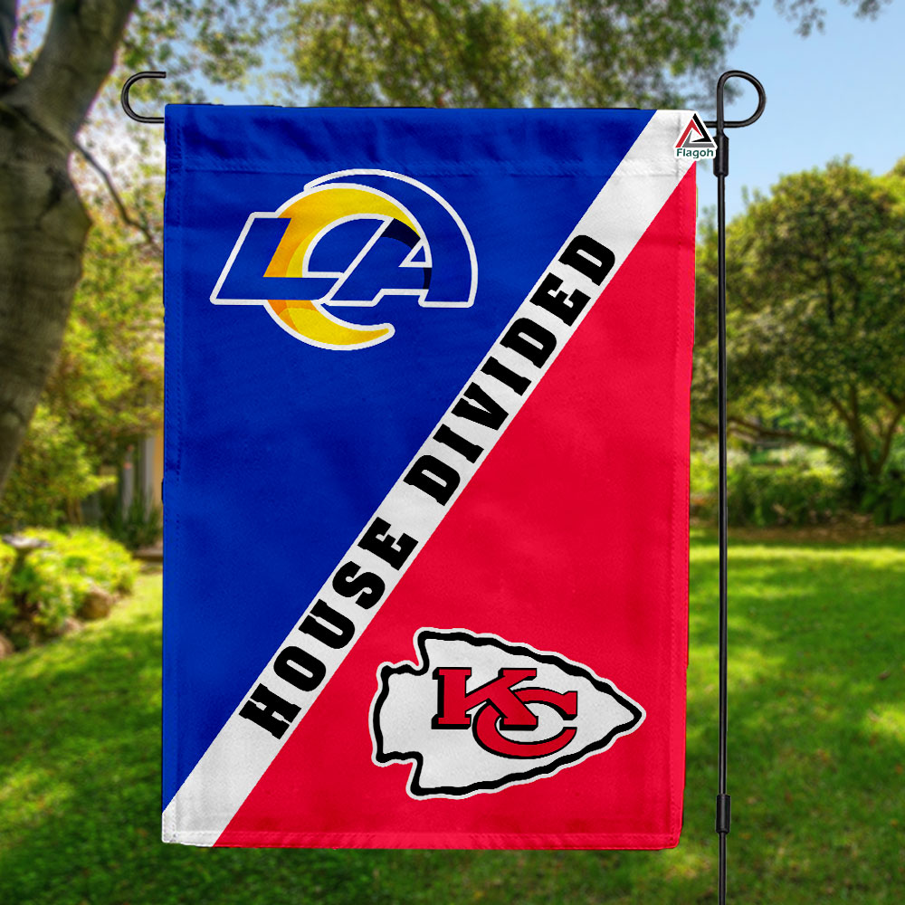 Rams vs Chiefs House Divided Flag, NFL House Divided Flag