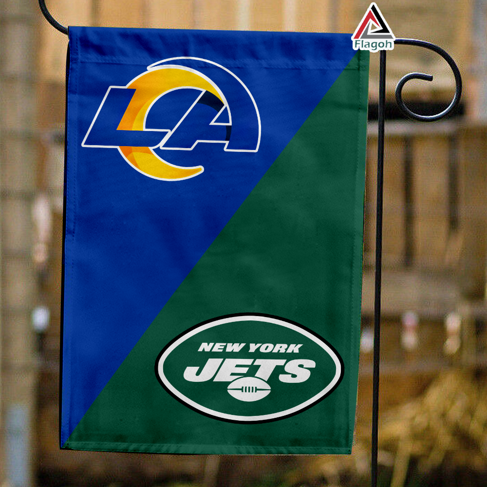 Rams vs Jets House Divided Flag, NFL House Divided Flag