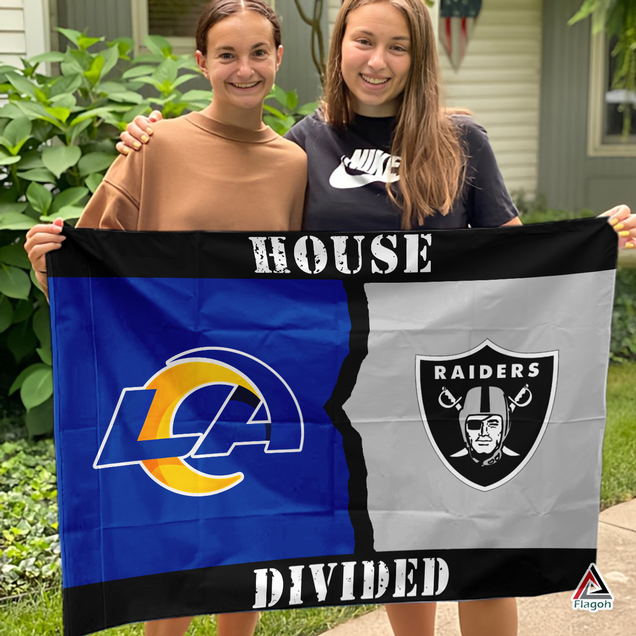 Rams vs Raiders House Divided Flag, NFL House Divided Flag - Image 3