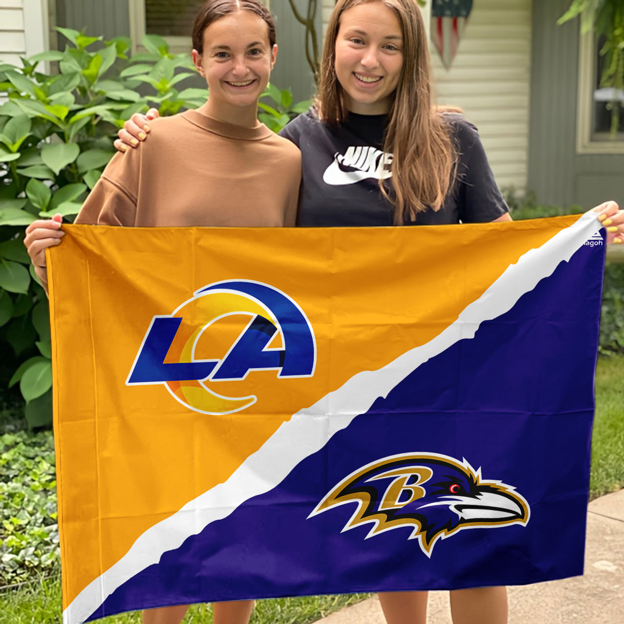 Rams vs Ravens House Divided Flag, NFL House Divided Flag - Image 3