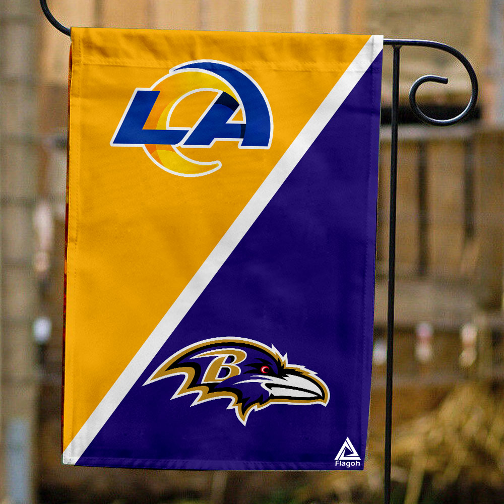 Rams vs Ravens House Divided Flag, NFL House Divided Flag