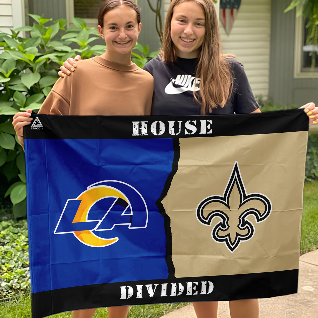 Rams vs Saints House Divided Flag, NFL House Divided Flag - Image 3