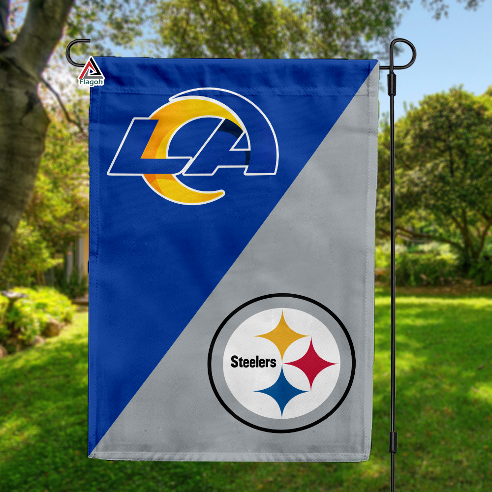 Rams vs Steelers House Divided Flag, NFL House Divided Flag