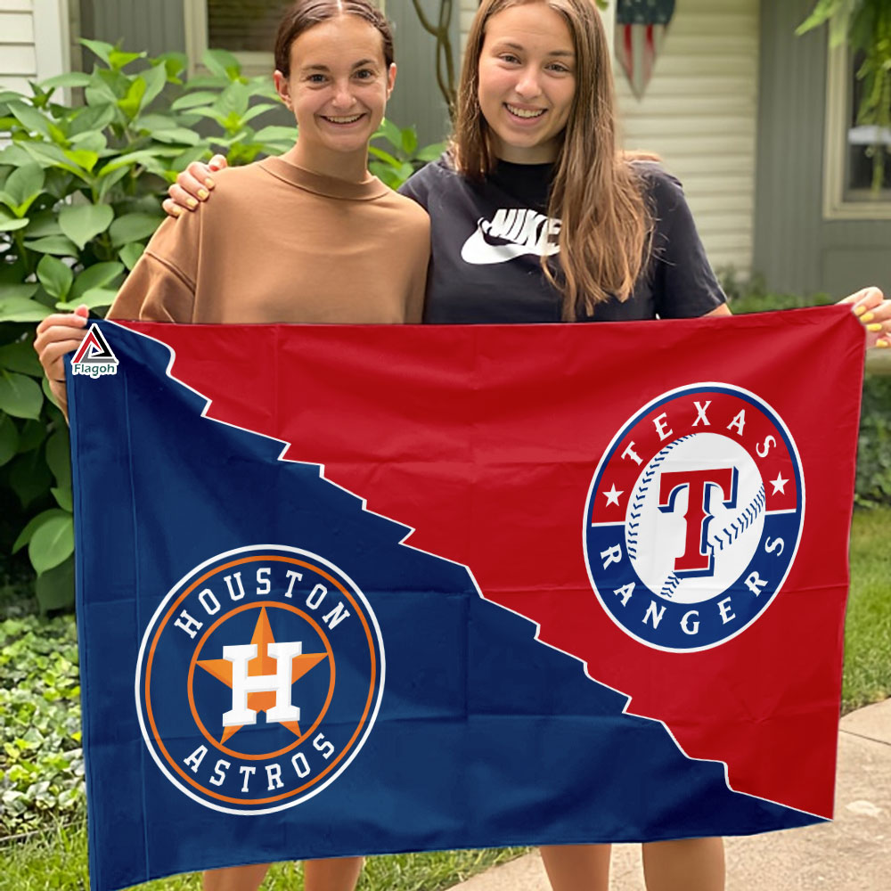 Rangers vs Astros House Divided Flag, MLB House Divided Flag - Image 3