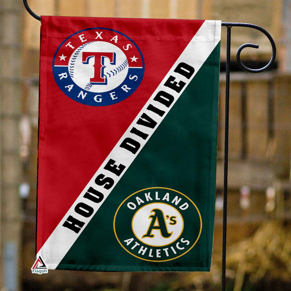 Rangers vs Athletics House Divided Flag, MLB House Divided Flag