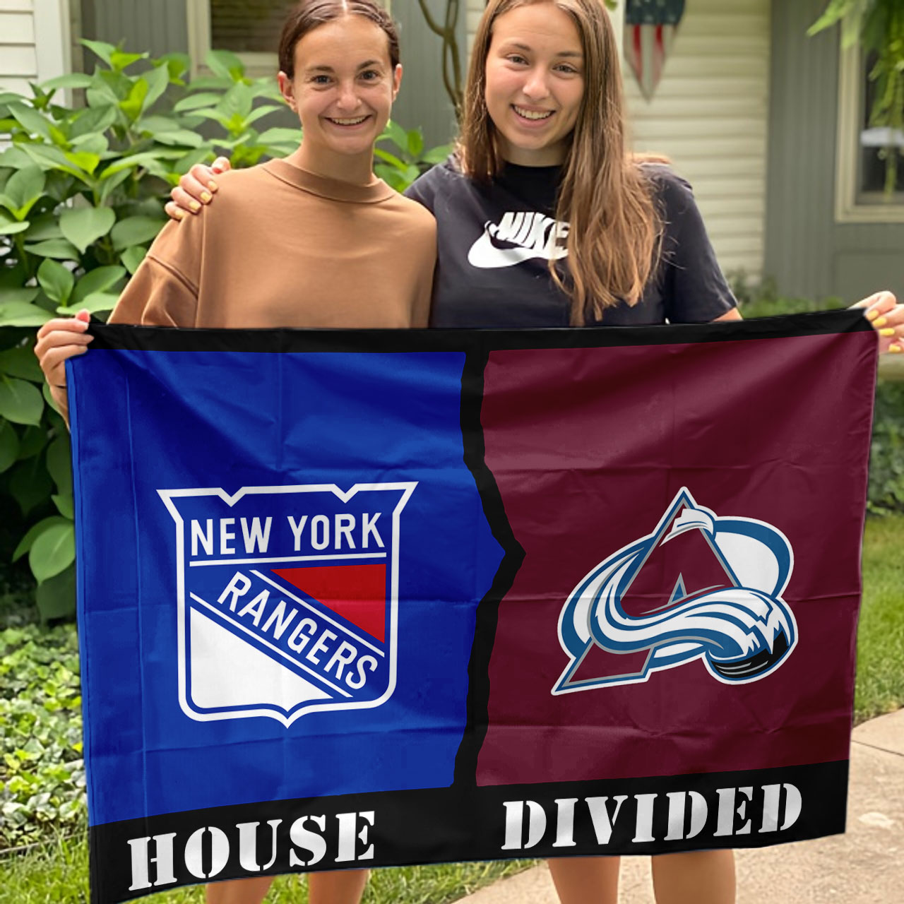 Rangers vs Avalanche House Divided Flag, NHL House Divided Flag - Image 3