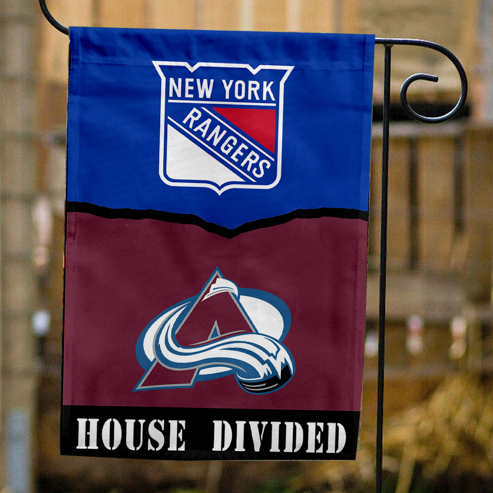 Rangers vs Avalanche House Divided Flag, NHL House Divided Flag
