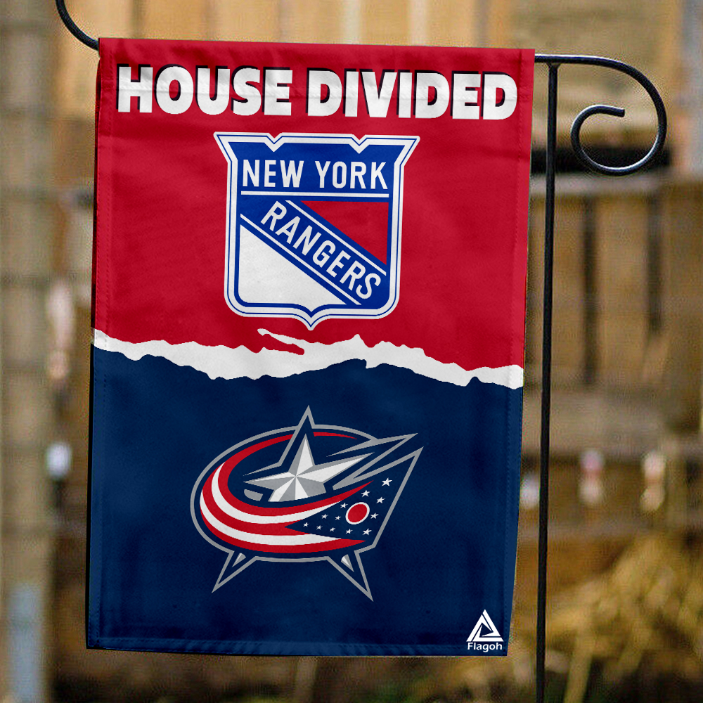 Rangers vs Blue Jackets House Divided Flag, NHL House Divided Flag