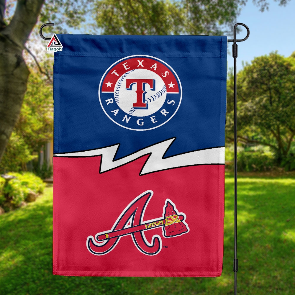 Rangers vs Braves House Divided Flag, MLB House Divided Flag
