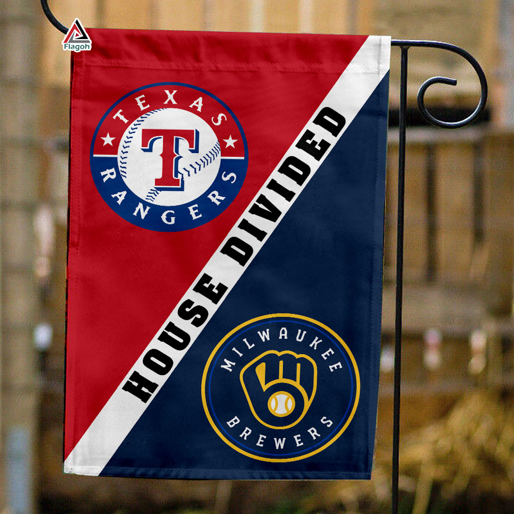 Rangers vs Brewers House Divided Flag, MLB House Divided Flag