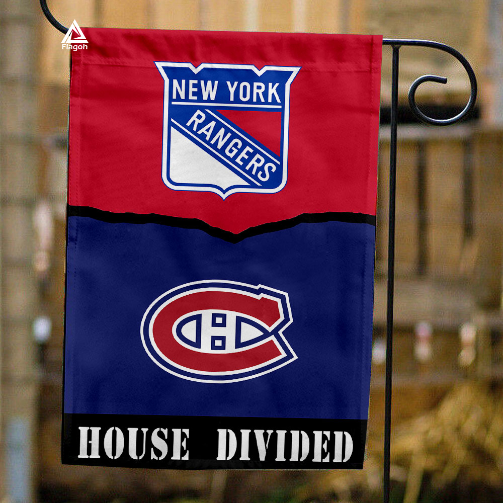 Rangers vs Canadiens House Divided Flag, NHL House Divided Flag