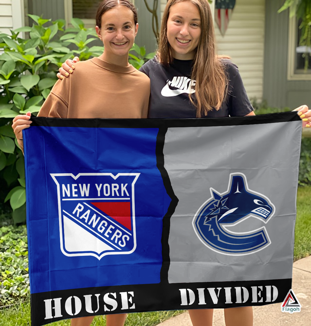 Rangers vs Canucks House Divided Flag, NHL House Divided Flag - Image 3