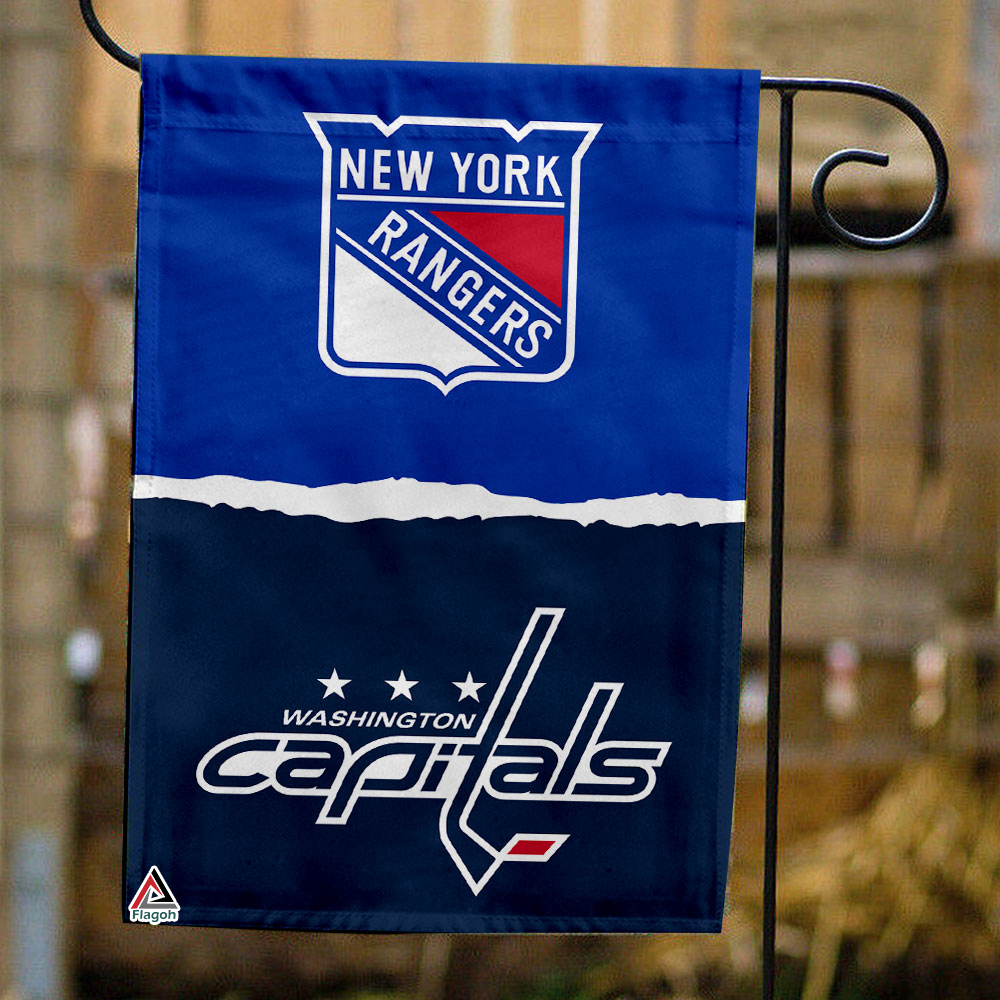Rangers vs Capitals House Divided Flag, NHL House Divided Flag