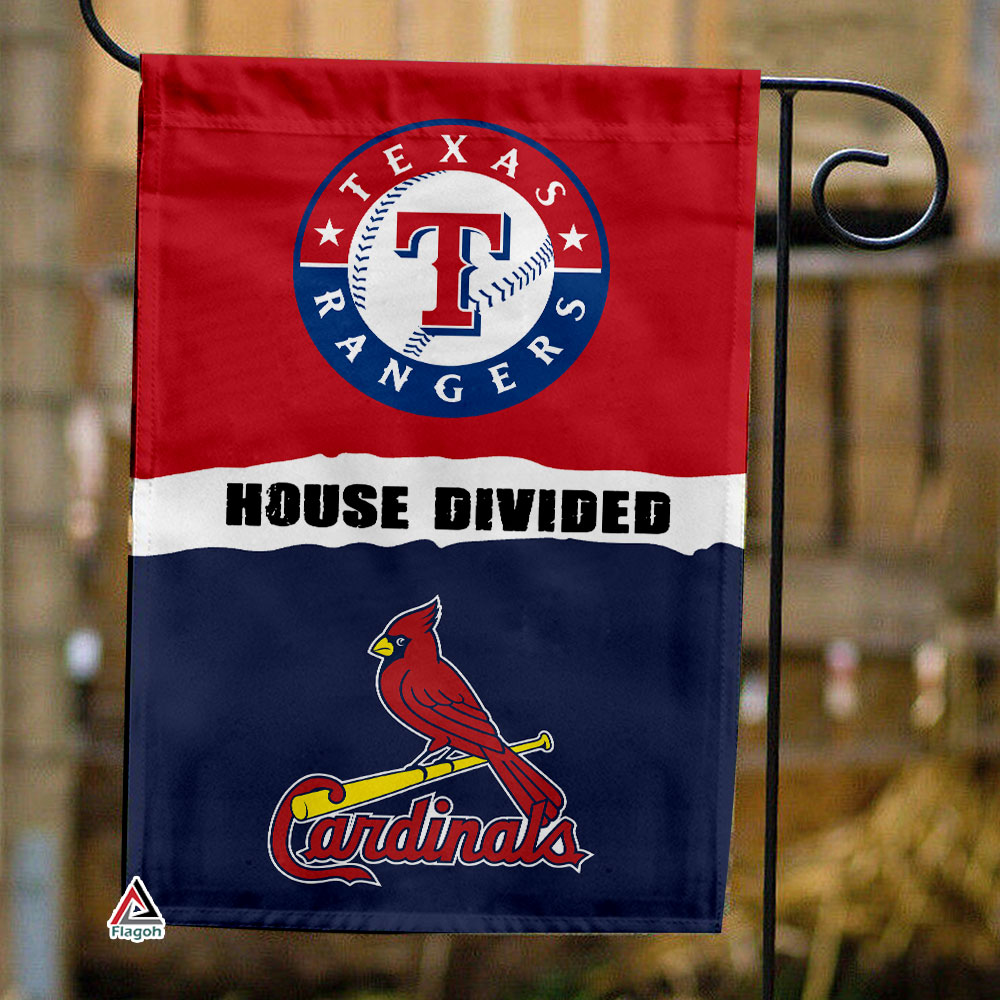 Rangers vs Cardinals House Divided Flag, MLB House Divided Flag