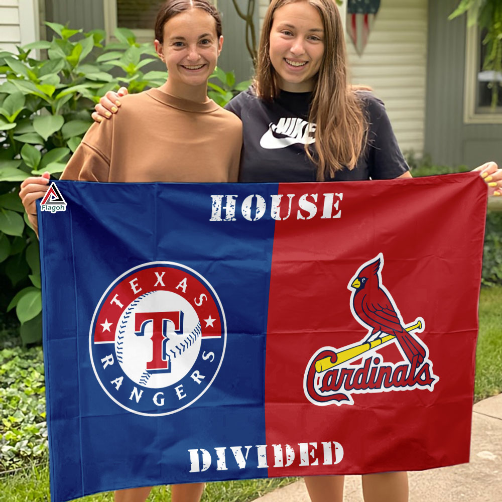 Rangers vs Cardinals House Divided Flag, MLB House Divided Flag - Image 4