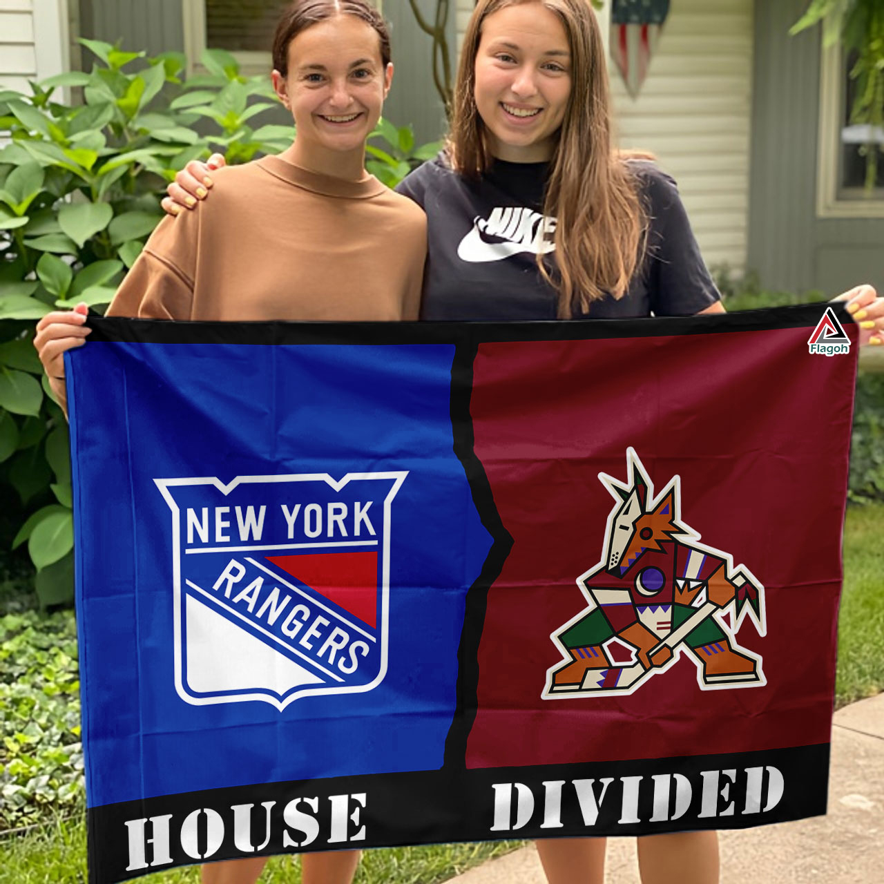 Rangers vs Coyotes House Divided Flag, NHL House Divided Flag - Image 3