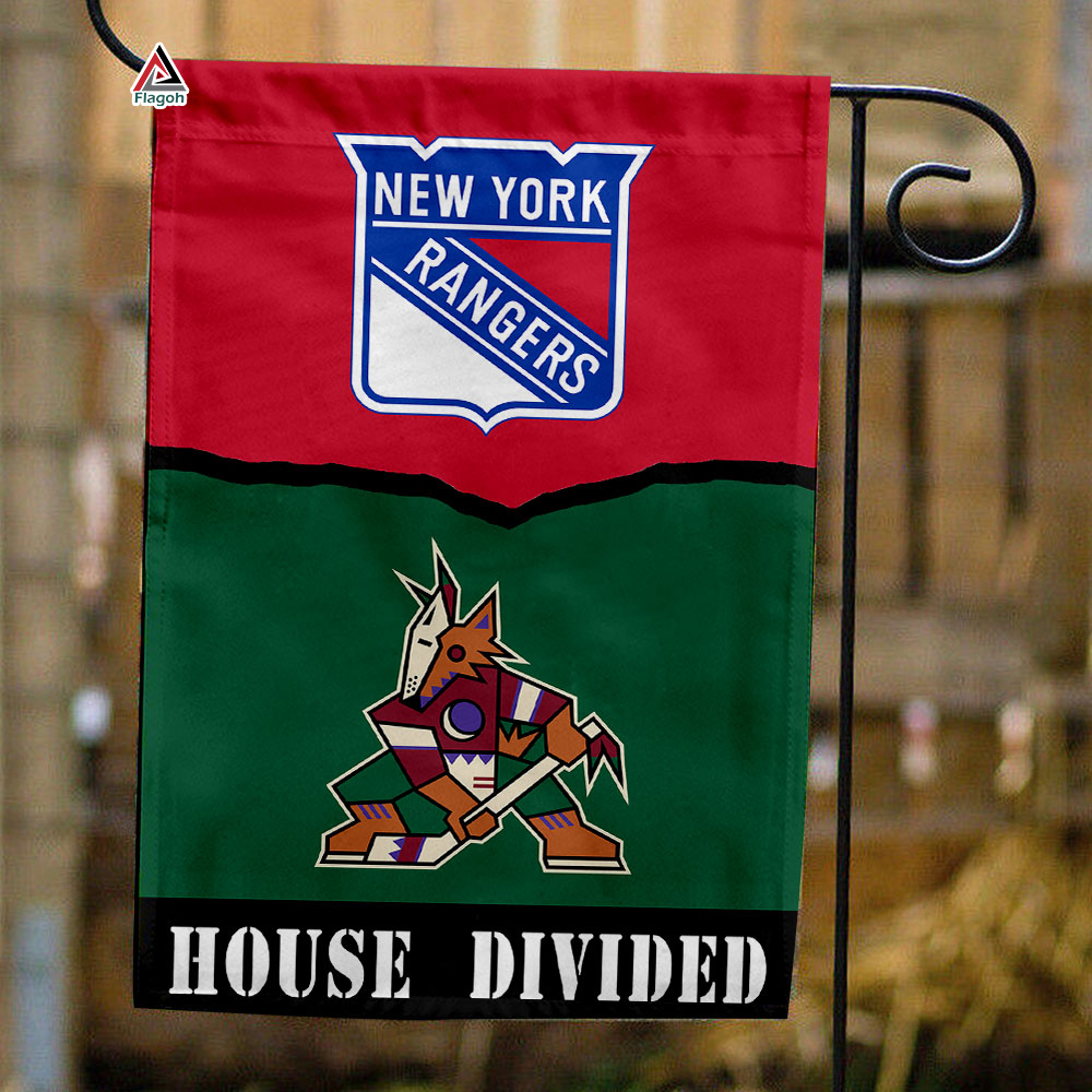 Rangers vs Coyotes House Divided Flag, NHL House Divided Flag