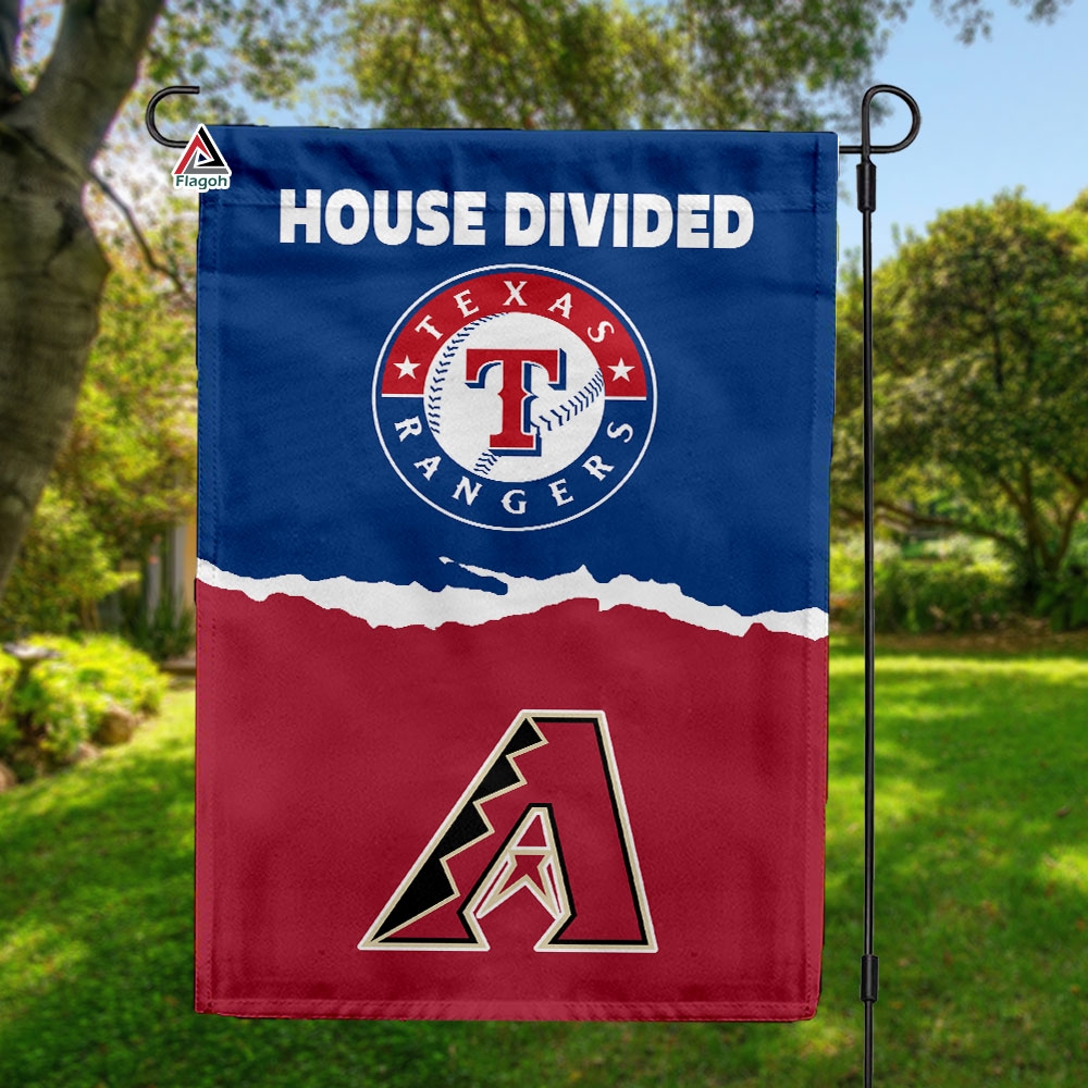 Rangers vs Diamondbacks House Divided Flag, MLB House Divided Flag