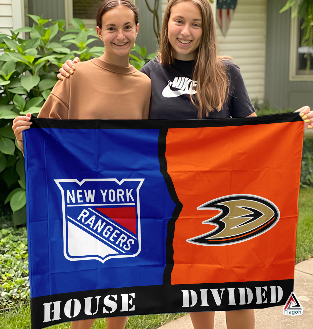 Rangers vs Ducks House Divided Flag, NHL House Divided Flag - Image 3