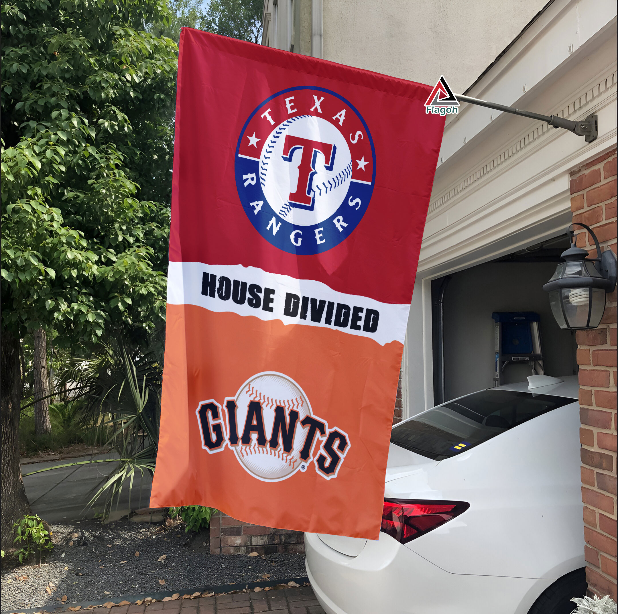Rangers vs Giants House Divided Flag, MLB House Divided Flag - Image 3