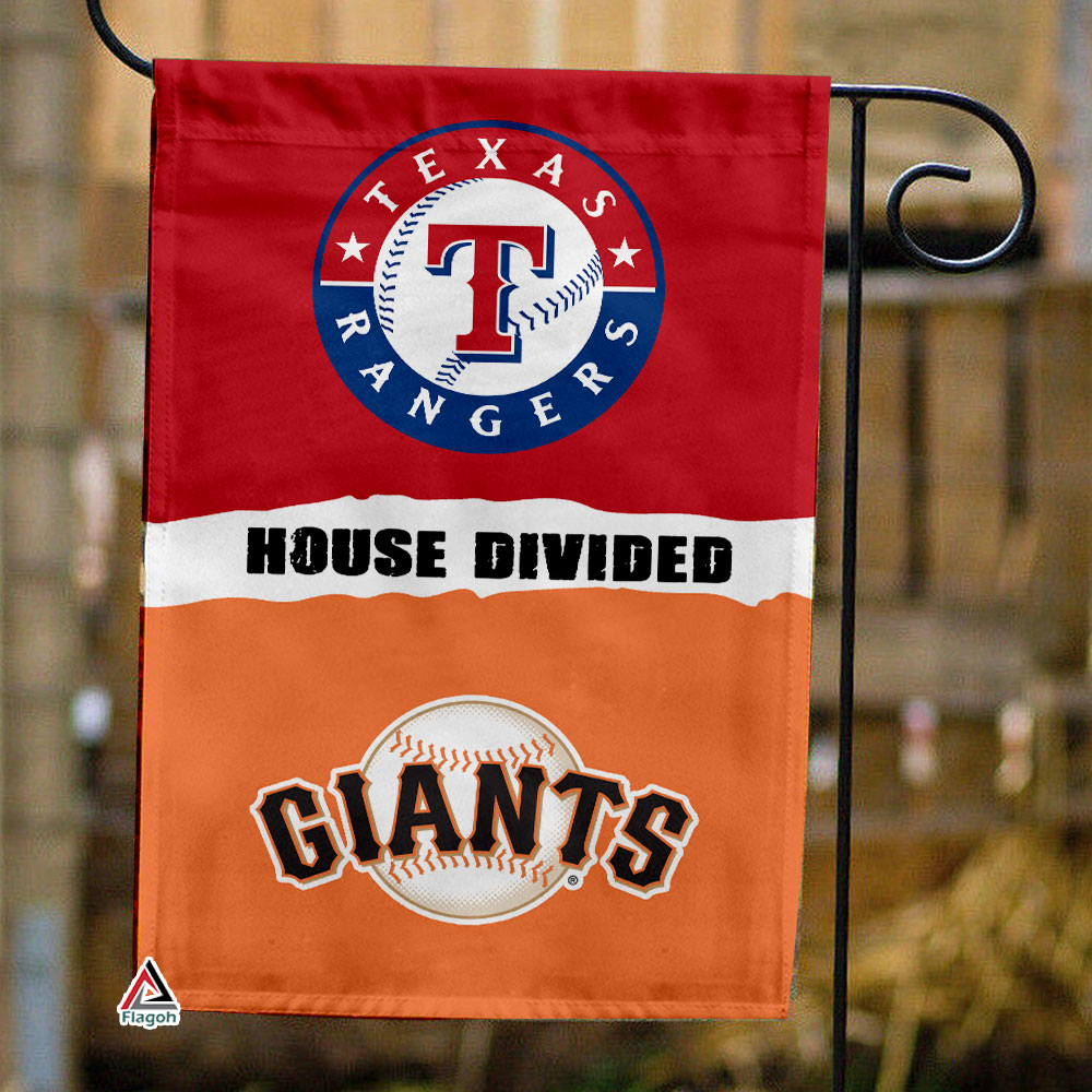 Rangers vs Giants House Divided Flag, MLB House Divided Flag
